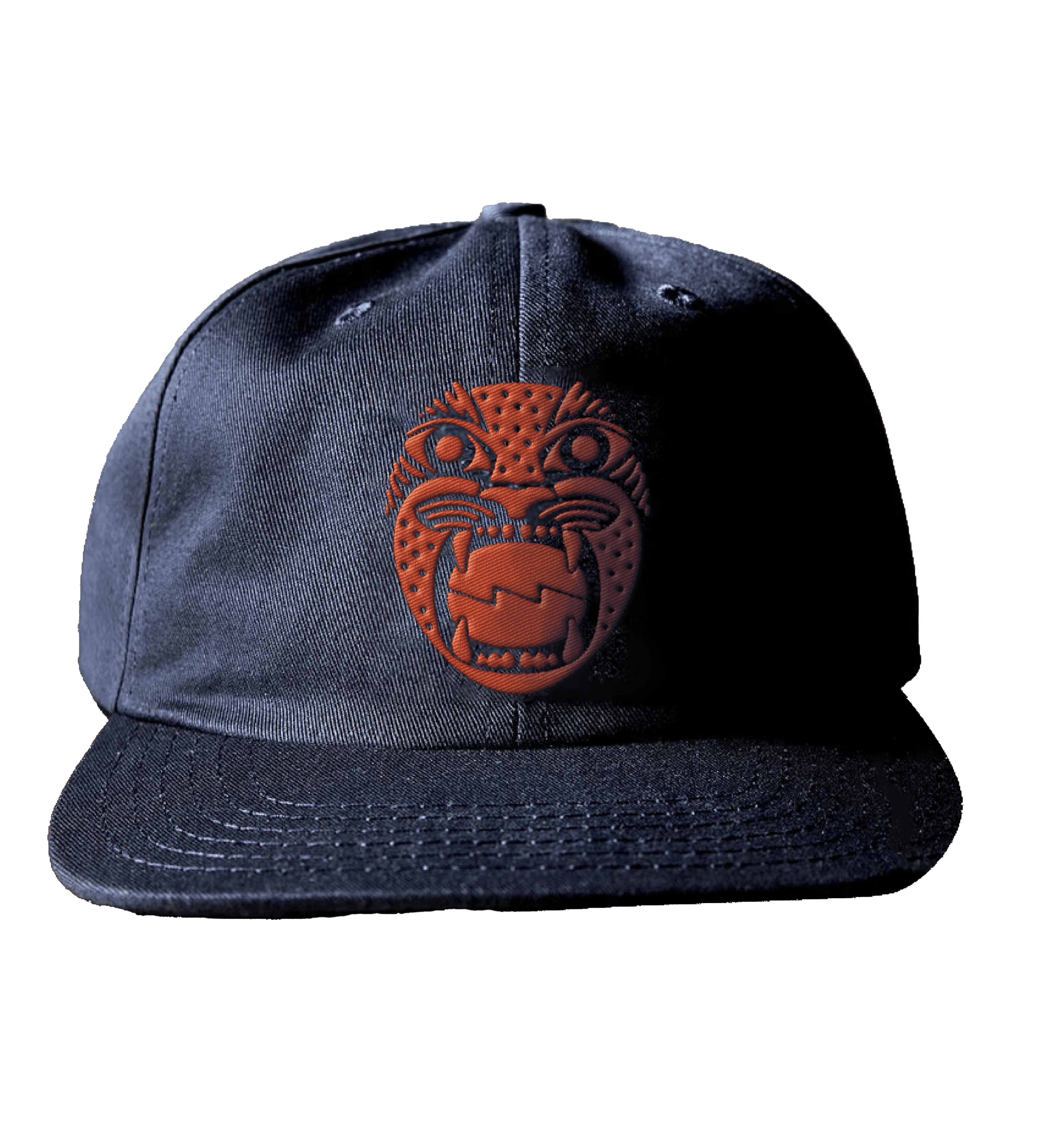 Alma Oscura — black snapback hat with embroidered jaguar face patch