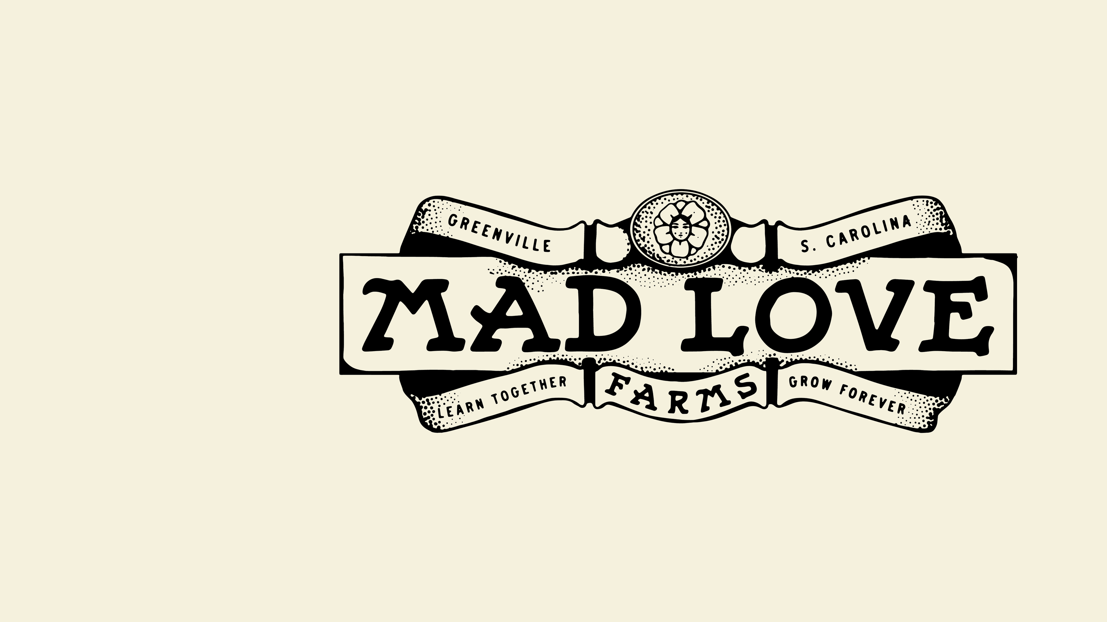 Mad Love Farms — the framed farm sign wordmark in black on cream