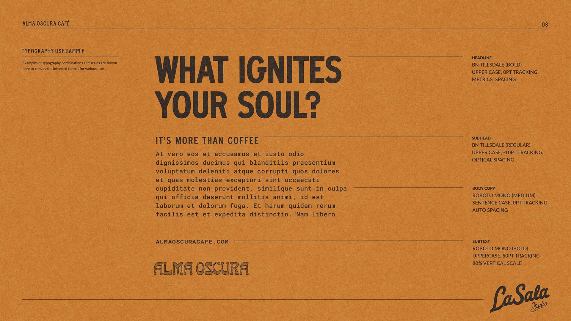 Alma Oscura typography system